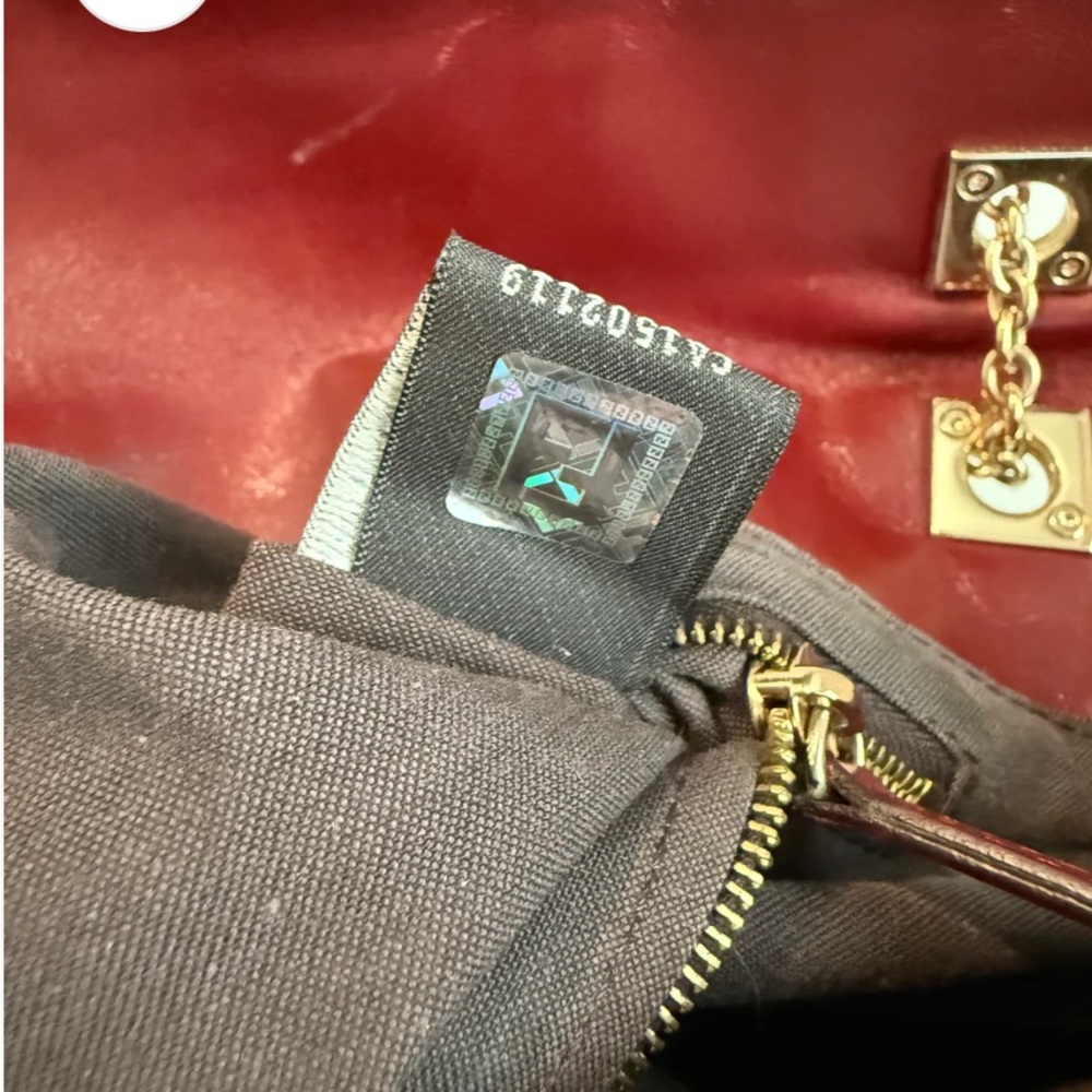 Fendi Red Shoulder Bag with Monogram and Gold Hardware - Picture 14 of 16
